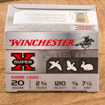 Winchester Super-X 20 Gauge Ammunition - 250 Rounds of 2-3/4” 7/8 oz #7.5 Shot