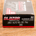 Blazer Aluminum 380 ACP Ammunition - 1000 Rounds of 95 Grain FMJ