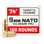 Winchester 9mm NATO Ammunition - 1000 Rounds of 124 Grain FMJ