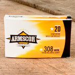 Armscor 308 Winchester Ammunition - 20 Rounds of 147 Grain FMJ