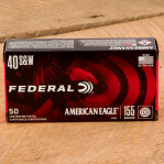 Federal American Eagle 40 S&W Ammunition - 1000 Rounds of 155 Grain FMJ