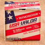 Winchester USA VALOR 5.56x45 Ammunition - 125 Rounds of 55 Grain FMJ M193