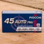 Fiocchi Shooting Dynamics 45 ACP Ammunition - 500 Rounds of 230 Grain FMJ