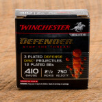 Winchester Defender 410 Bore Ammunition - 10 Rounds of 2-1/2” 3 Defense Discs & 12 BB Shot