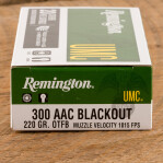 Remington UMC 300 AAC Blackout Ammunition - 20 Rounds of 220 Grain OTFB