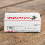 Winchester USA 380 ACP Ammunition - 500 Rounds of 95 Grain FMJ