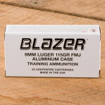 Blazer Aluminum 9mm Ammunition - 1000 Rounds of 115 Grain FMJ