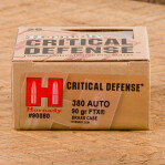 Hornady Critical Defense 380 ACP Ammunition - 250 Rounds of 90 Grain FTX