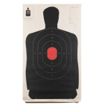 B-27 (24") RC Paper Targets - 50 Yd Police Silhouette - Red - 100 Count