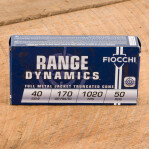 Fiocchi Shooting Dynamics 40 S&W Ammunition - 1000 Rounds of 170 Grain FMJ