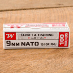Winchester 9mm NATO Ammunition - 1000 Rounds of 124 Grain FMJ