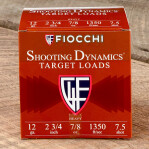 Fiocchi 12 Gauge Ammunition - 25 Rounds of 2-3/4” 7/8 oz #7.5 Shot