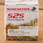 Winchester USA 22 LR Ammunition - 525 Rounds of 36 Grain CPHP