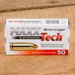MAXXTech 9mm Ammunition - 500 Rounds of 124 Grain FMJ