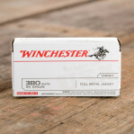 Winchester 380 ACP Ammunition - 50 Rounds of 95 Grain FMJ