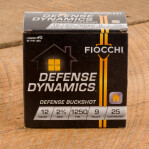 Fiocchi 12 Gauge Ammunition - 25 Rounds of 2-3/4" 9 Pellets #1 Buckshot