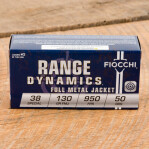 Fiocchi 38 Special Ammunition - 1000 Rounds of 130 Grain FMJ
