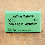 Sellier & Bellot 300 AAC Blackout Ammunition - 500 Rounds of 147 Grain FMJ