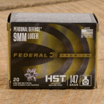 Federal Personal Defense HST 9mm Ammunition - 20 Rounds of 147 Grain JHP