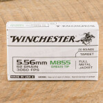 Winchester 5.56x45 Ammunition - 1000 Rounds of 62 Grain FMJ M855