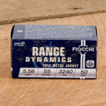 Fiocchi Range Dynamics 5.56x45 Ammunition - 50 Rounds of 55 Grain FMJ