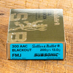 Sellier & Bellot Subsonic 300 AAC Blackout Ammunition - 20 Rounds of 200 Grain FMJ