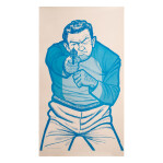 BT-1 Blue Paper Targets - Drawn Man with Revolver - 100 Count