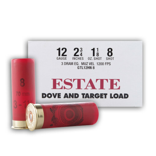 Estate Dove Target Load 12 Gauge 2 3 4 1 1 8 Oz 8 Shot 250 Rounds