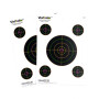 VisiColor 8 Inch Bullseye Target with Four Extra 3 Inch Bullseyes  - Multi-Color Reactive - Champion - 10 Count