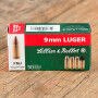 Sellier & Bellot 9mm Luger Ammunition - 50 Rounds of 115 Grain FMJ