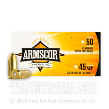 Armscor Precision 45 ACP Ammunition - 50 Rounds of 230 Grain FMJ