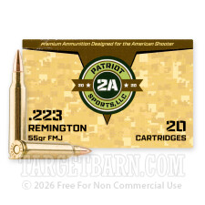 Patriot Sports 223 Rem Ammunition - 1000 Rounds of 55 Grain FMJ