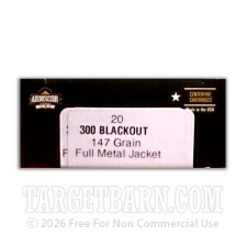 Armscor 300 AAC Blackout Ammunition - 20 Rounds of 147 Grain FMJ