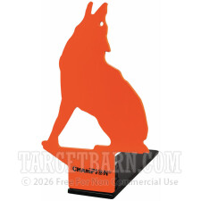 Champion .22 Auto Reset Target - 1 Pop-Up Howling Coyote Target - 11" Steel Target - Orange