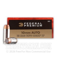 Federal Vital-Shok 10mm Auto Ammunition - 20 Rounds of 180 Grain Trophy Bonded JSP