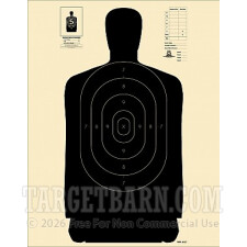 B-27 Paper Targets - 50 Yd Police Silhouette - 100 Count