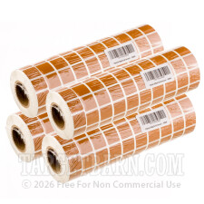 Tan Target Pasters - 40000 Count - 7/8" Unboxed Square Adhesive Pasters
