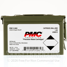 PMC X-TAC 5.56x45 Ammunition - 840 Rounds of 55 Grain FMJBT in Bandolier in Ammo Can