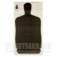 B27 Black Silhouette Practice Target - Law Enforcement / Self-Defense - Champion - 100 Count