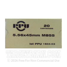 Prvi Partizan 5.56 NATO Ammunition - 20 Rounds of 62 Grain FMJ