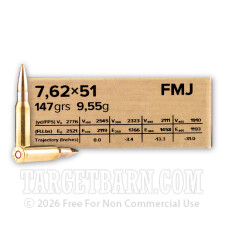 Sellier & Bellot 7.62x51 Ammunition - 600 Rounds of 147 Grain FMJ