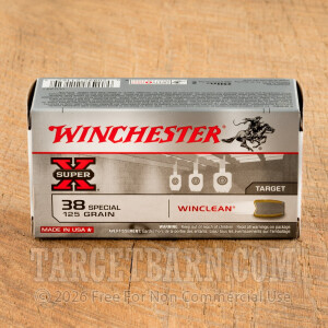 Winchester Winclean 38 Special Ammunition - 50 Rounds of 125 Grain JSP 