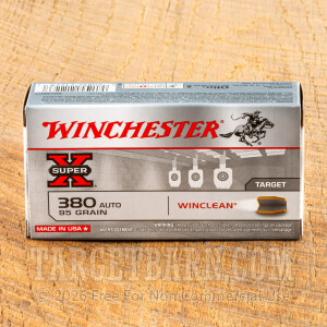 Winchester Winclean 380 ACP Ammunition - 500 Rounds of 95 Grain BEB