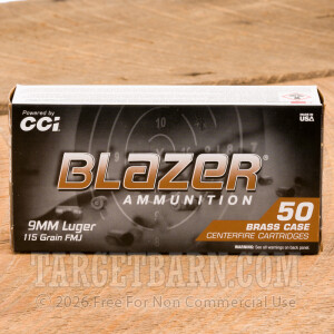 Blazer Brass 9mm Luger Ammunition - 1000 Rounds of 115 Grain FMJ