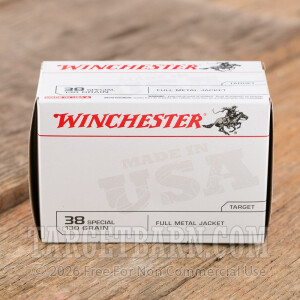 Winchester Value Pack 38 Special Ammunition - 100 Rounds of 130 Grain FMJ
