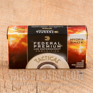 Federal Premium Law Enforcement 45 ACP Ammunition - 50 Rounds of 230 Grain Hydra-Shok JHP 