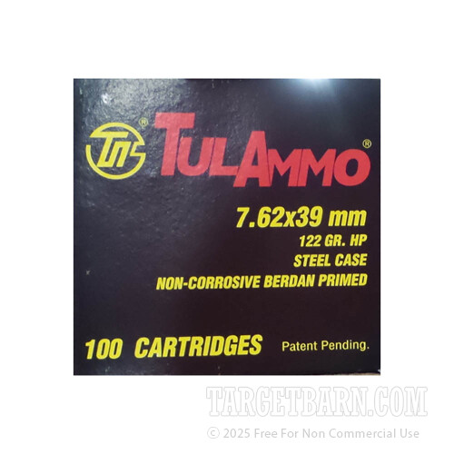 Tula Cartridge Works 7.62x39mm 122 Grain HP - (100)