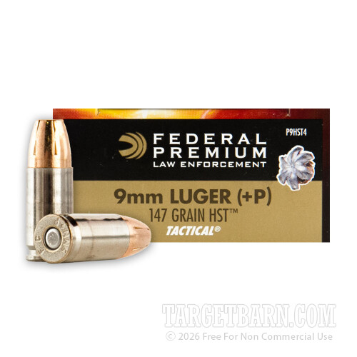 Federal premium Law Enforcement 9mm Luger 147 Grain JHP - 1000 Rounds