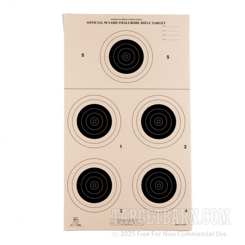 Paper Targets for Sale - 50-Yard Smallbore Rifle
