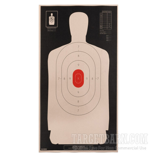 Reverse Colored B-34 Targets for Sale With Red Center